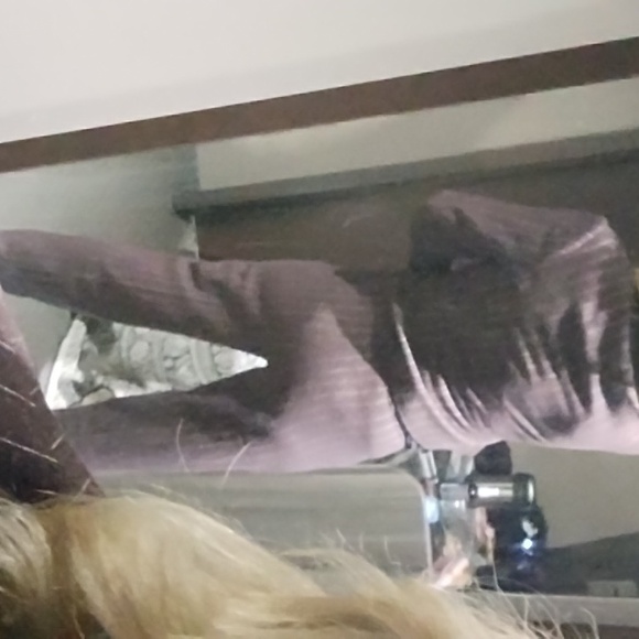 Women's OG dark burgundy pinstripe pants and jacket size m/l - Picture 5 of 7